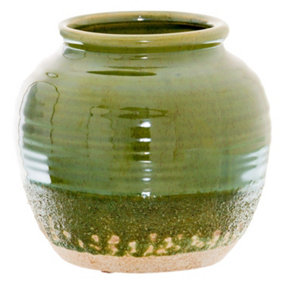 Hill Interiors Seville Collection Squat Vase Olive Green (One Size)