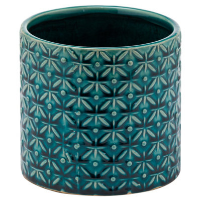 Hill Interiors Seville Collection Thea Planter Teal (One Size)