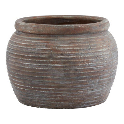 Hill Interiors Siena Rounded Rim Plant Pot Brown (20cm x 28cm x 28cm)