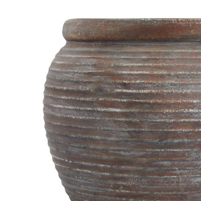 Hill Interiors Siena Rounded Rim Plant Pot Brown (20cm x 28cm x 28cm)