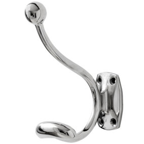 Hill Interiors Single Chrome Coat Hanger Hook Silver (One Size)