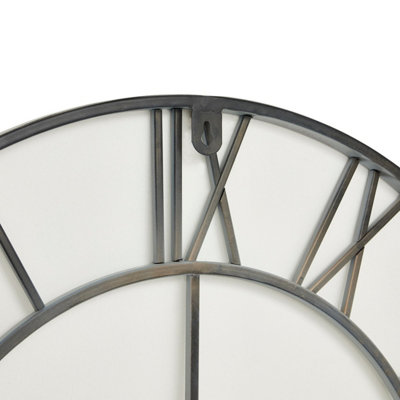Hill Interiors Skeleton Wall Clock Grey (One Size)