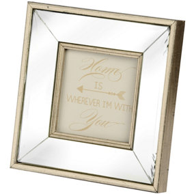 Hill Interiors Square Bordered Photo Frame Gold (One Size)