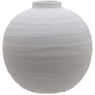 Hill Interiors Tiber Matte Vase White (28cm x 28cm x 28cm) DIY at B&Q