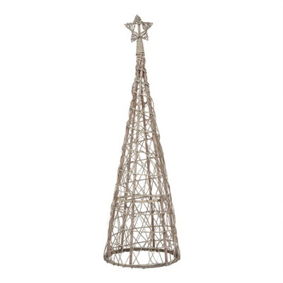 Hill Interiors Wicker Christmas Tree Decoration Brown (100cm x 30cm x 30cm)