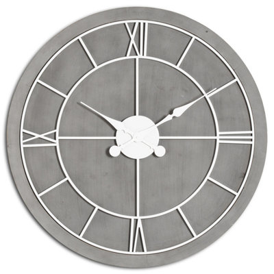 Hill Interiors Williston Wall Clock Silver/Grey (60cm x 5cm x 60cm)