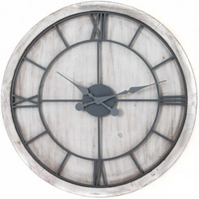Hill Interiors Williston Wall Clock White/Silver (60cm x 5cm x 60cm)