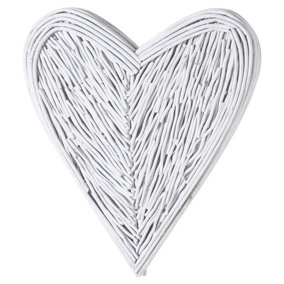 Hill Interiors Willow Heart Wall Decoration White (100cm x 5cm x 80cm)