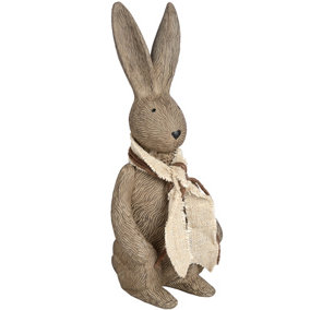 Hill Interiors Winter Bunny Rabbit Ornament Grey/ Washed Grey (Small)