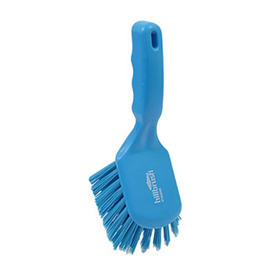 Hillbrush Short Handled Stiff Brush Blue (254mm) DIY at B&Q