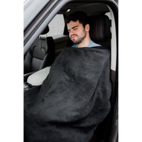 Hillington 12V Heated Car Electric Blanket for Cold Winter, - Warm Cosy Travel Fleece Blanket for Car, Van or Trucks - Large