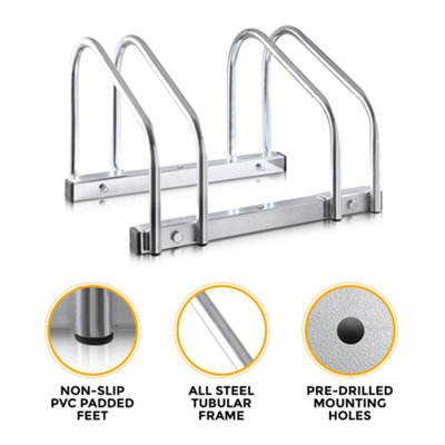 HILLINGTON 2 Bike Stand - Storage Parking Floor Rack or Wall Mount Bicycle Cycle Storage Locking Stand - 8