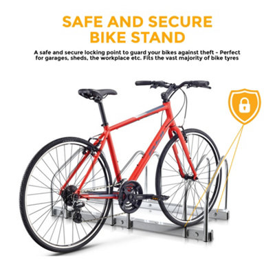 HILLINGTON 3 Bike Stand - Storage Parking Floor Rack or Wall Mount Bicycle Cycle Storage Locking Stand - 7