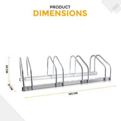 HILLINGTON 4 Bike Stand - Storage Parking Floor Rack or Wall Mount Bicycle Cycle Storage Locking Stand - 6
