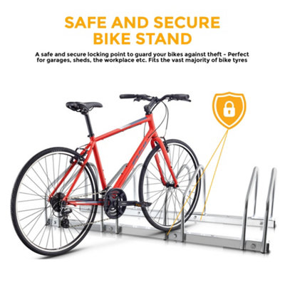 HILLINGTON 4 Bike Stand - Storage Parking Floor Rack or Wall Mount Bicycle Cycle Storage Locking Stand - 7