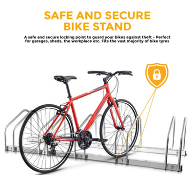 HILLINGTON 5 Bike Stand - Storage Parking Floor Rack or Wall Mount Bicycle Cycle Storage Locking Stand - 7