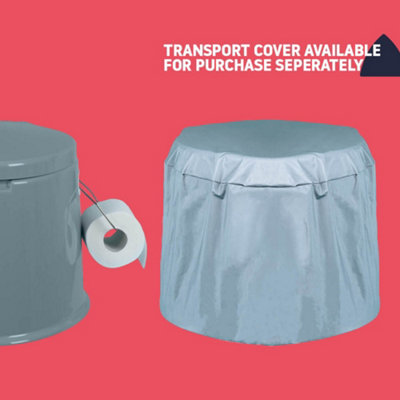 HILLINGTON 5L Portable Camping Toilet - Portable Toilet Potty Loo Washable Basket & Toilet Roll Holder for Camping & Festivals - 6