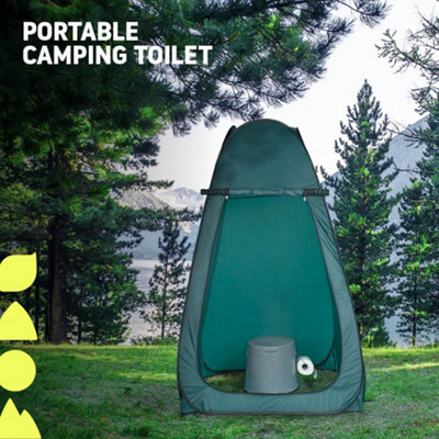 HILLINGTON 5L Portable Camping Toilet with Washable Basket & Roll Holder
