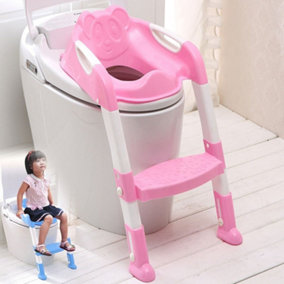 HILLINGTON Adjustable Pink Potty Seat with Step Stool for Toddlers
