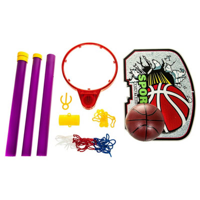 Hillington Adjustable Portable Basketball Stand Hoop with Net Ball Base ...