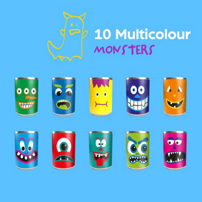 HILLINGTON Bean Bag Toss Games for Kids - 10 Metal Cans with 4 Bean Bags - 5