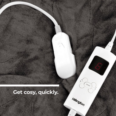 HILLINGTON Electric Heated Blanket - Warm Fleece Overthrow with a Digital  Control u0026 Adjustable Timer, Washable Mattress Pad Heater | DIY at Bu0026Q