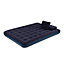 HILLINGTON Inflatable Flocked Airbed with Pillows & Hand Pump (203x152x22cm)