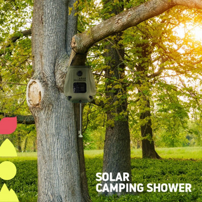 HILLINGTON Outdoor Portable Camping Travel Shower - 20L Solar Powered Water  Container, Large Shower Head u0026 Collapsible Bag (Green) | DIY at Bu0026Q