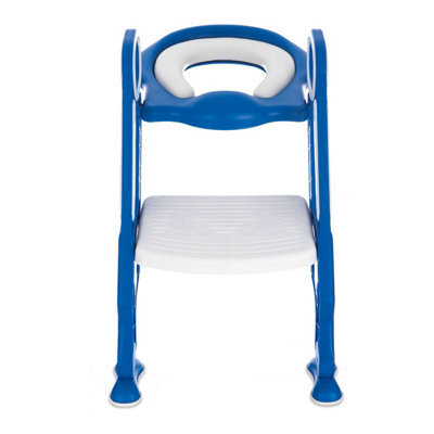 HILLINGTON Padded Potty Toilet Seat - Adjustable Baby Toddler Kid Toilet Trainer with One Step Stool Ladder for Children - BLUE