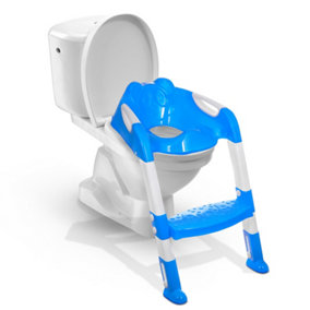 HILLINGTON Potty Toilet Seat Adjustable Baby Toddler Kid - Toilet Trainer with Step Stool Ladder for Boys & Girls - BLUE