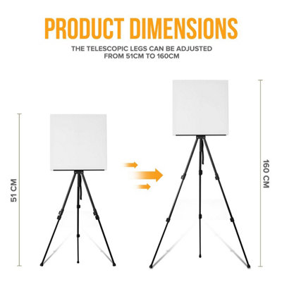 HILLINGTON Professional Folding Field Art Easel - Adjustable Metal Tripod Easel for Painting & Display - 4