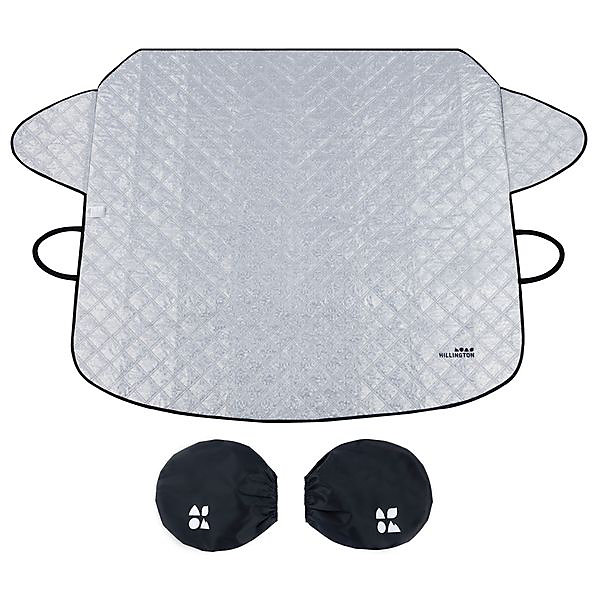 HILLINGTON Reversible Windscreen Cover - Magnetic Windshield Snow Cover  with Side Wing Mirror Cover, Frost Guard for Cars & Trucks