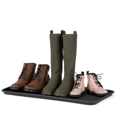 HILLINGTON Set of 2 Boot Shoe Trays - All Weather Drip Tray for