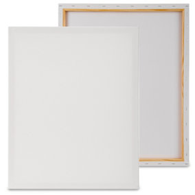 HILLINGTON Set of 4 Blank Pre-Stretched Canvas on Square Wooden Frame - Suitable for Both Oil and Acrylic Paints Artist - 40x30cm