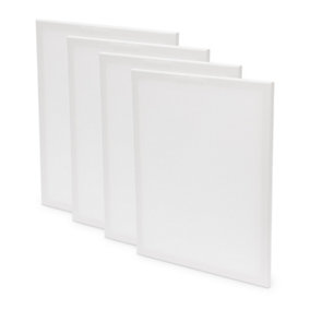 HILLINGTON Set of 4 Blank Pre-Stretched Canvas on Square Wooden Frame - Suitable for Both Oil and Acrylic Paints Artist - 40x50cm