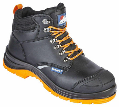 Himalayan Reflecto S3 Black Steel Toe Safety Boots with Scuff Cap