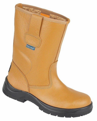 Himalayan S1P tan faux fur lined steel toecap/midsole safety rigger work boot 9101