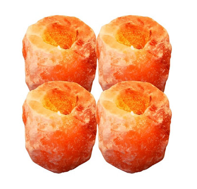 Himalayan Salt Lamp Tea Light Candle Holder Set of 4 Pink