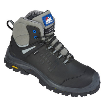 Himalayan Vibram Black Leather Safety Boots with Composite Toe and Midsole