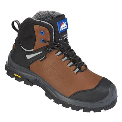 Himalayan Vibram Brown Leather Safety Boots with Composite Toe and Midsole