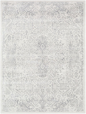 HINDAH Vintage Traditional Oriental Boho Medium Grey Area Rug 140 x 200 cm