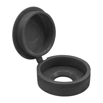 Hinged Screw Caps - Large, Dark Grey