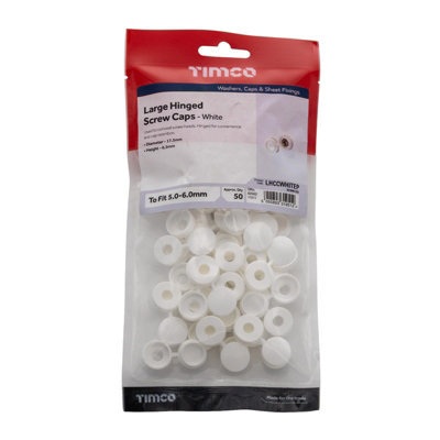 Hinged Screw Caps - Large, White