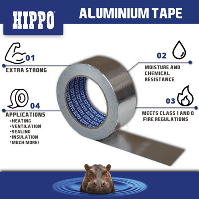 Hippo Aluminium Sealing & Joining Tape 100mm x 45m Silver
