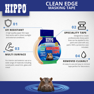 Hippo Clean Edge Masking Tape 25mm x 41m - Pack of 2