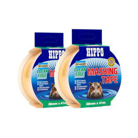 Hippo Clean-Edge Masking Tape 38mm x 41m - Pack of 2