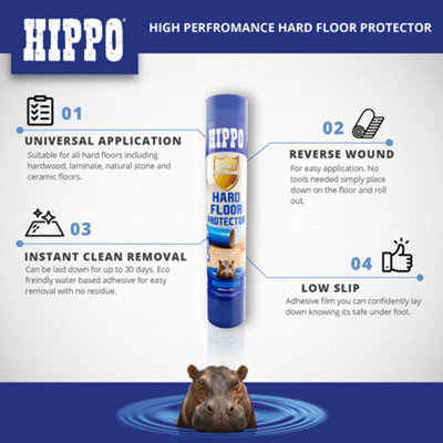 Hippo Hard Floor Surface Protector 600mm x 25m Blue