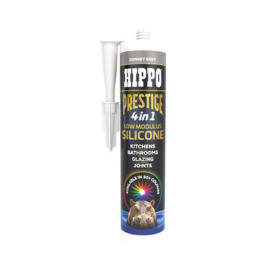 Hippo Prestige 4 in 1 Silicone Sealant - Donkey Grey