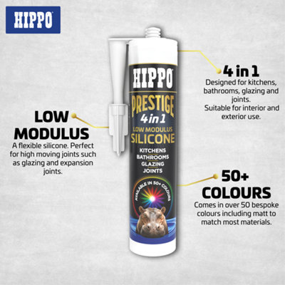 Hippo Prestige 4 in 1 Silicone Sealant - Matt Black