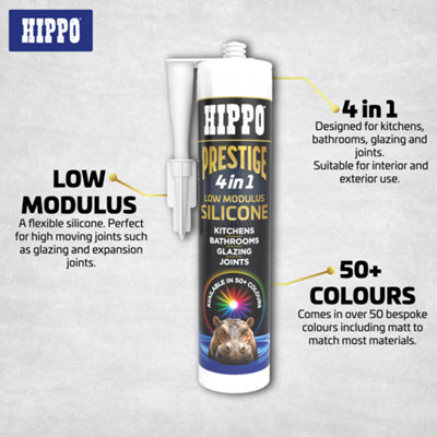 Hippo Prestige 4 in 1 Silicone Sealant - Matt Grey Beige